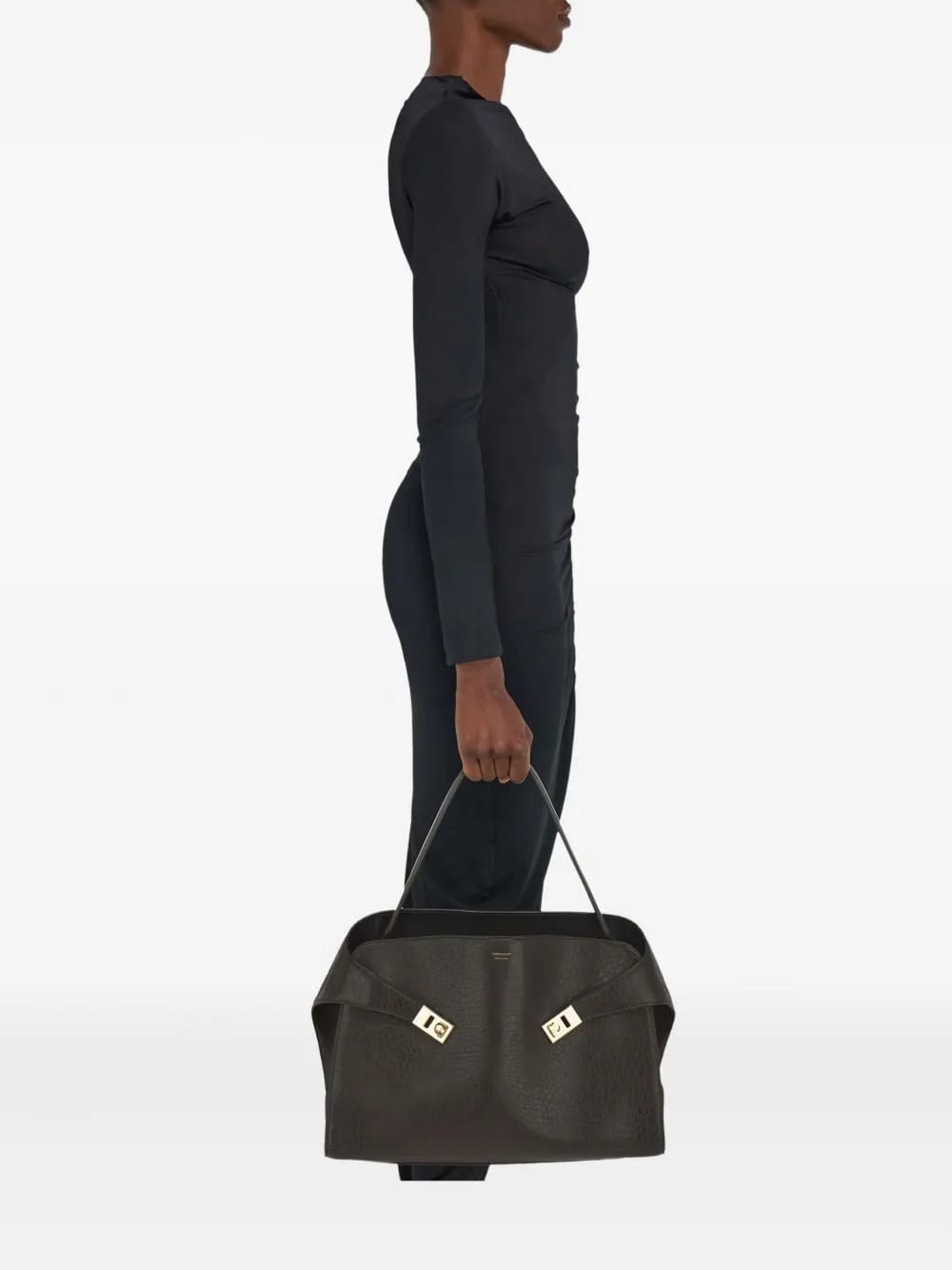 Hug L leather shoulder bag