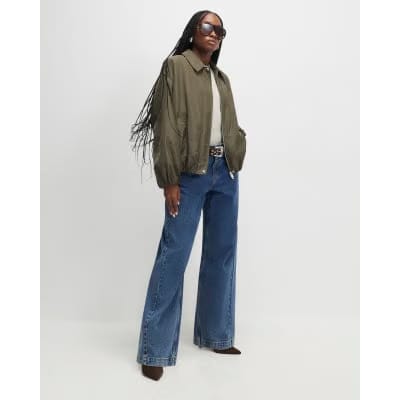 Khaki Bubble Hem Jacket