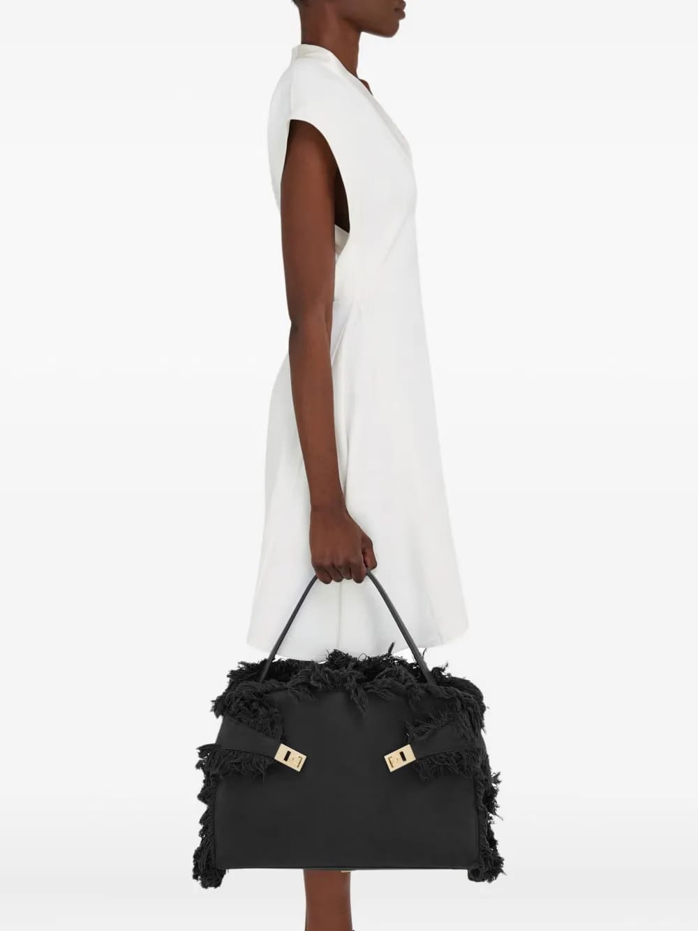 large Hug fringe-detail shoulder bag
