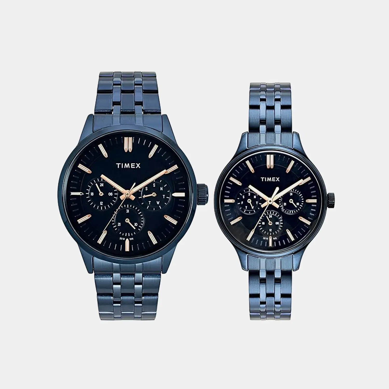 Timex Trendline Couple Quartz Dial Multi-Function Stainless Steel Watch Tw00Pr319