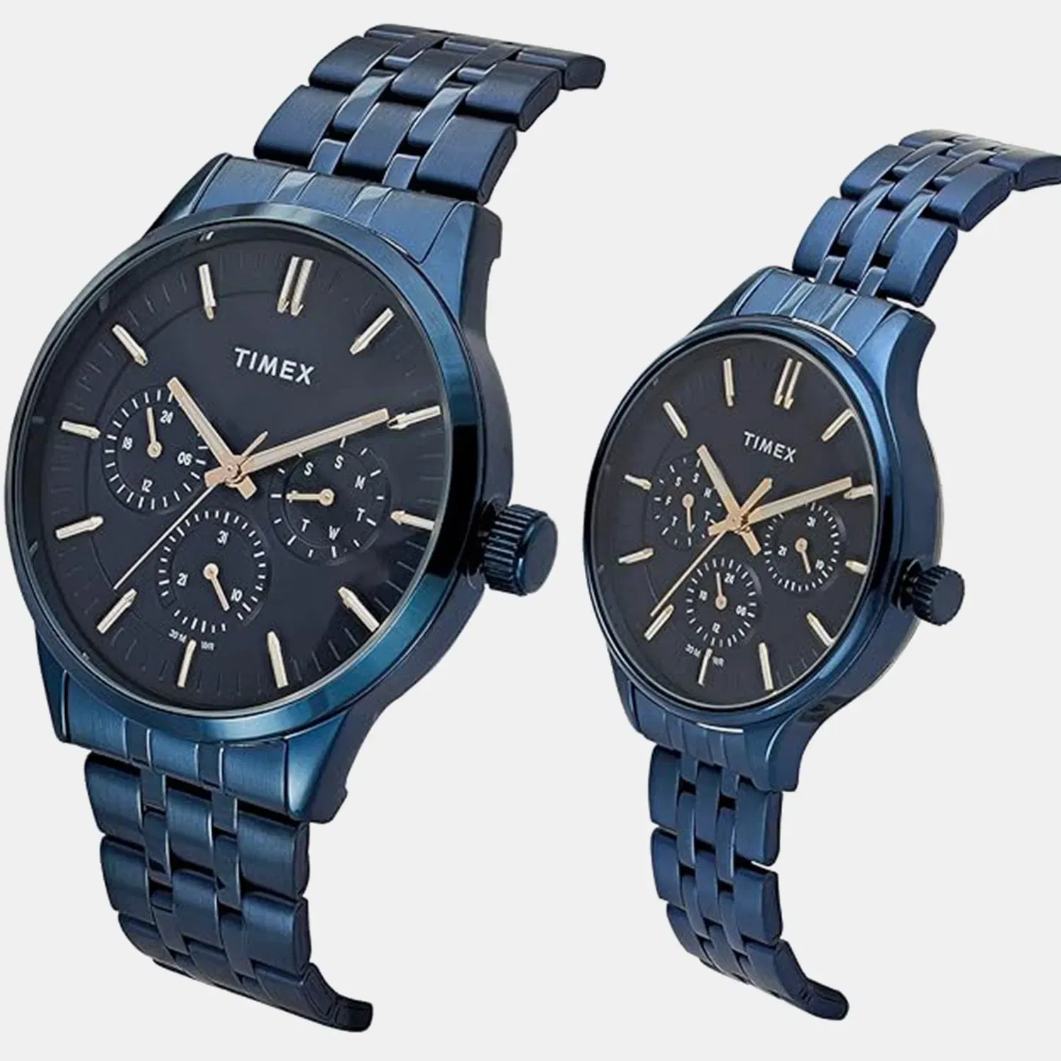 Timex Trendline Couple Quartz Dial Multi-Function Stainless Steel Watch Tw00Pr319