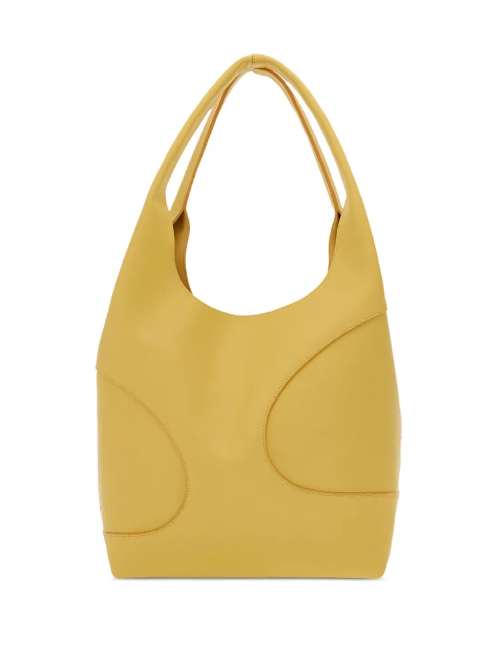 debossed-logo panelled leather bag