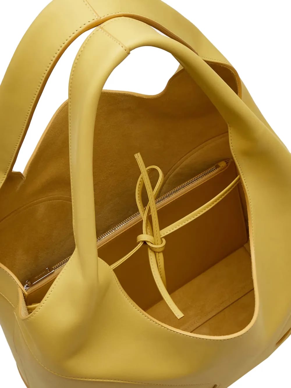debossed-logo panelled leather bag