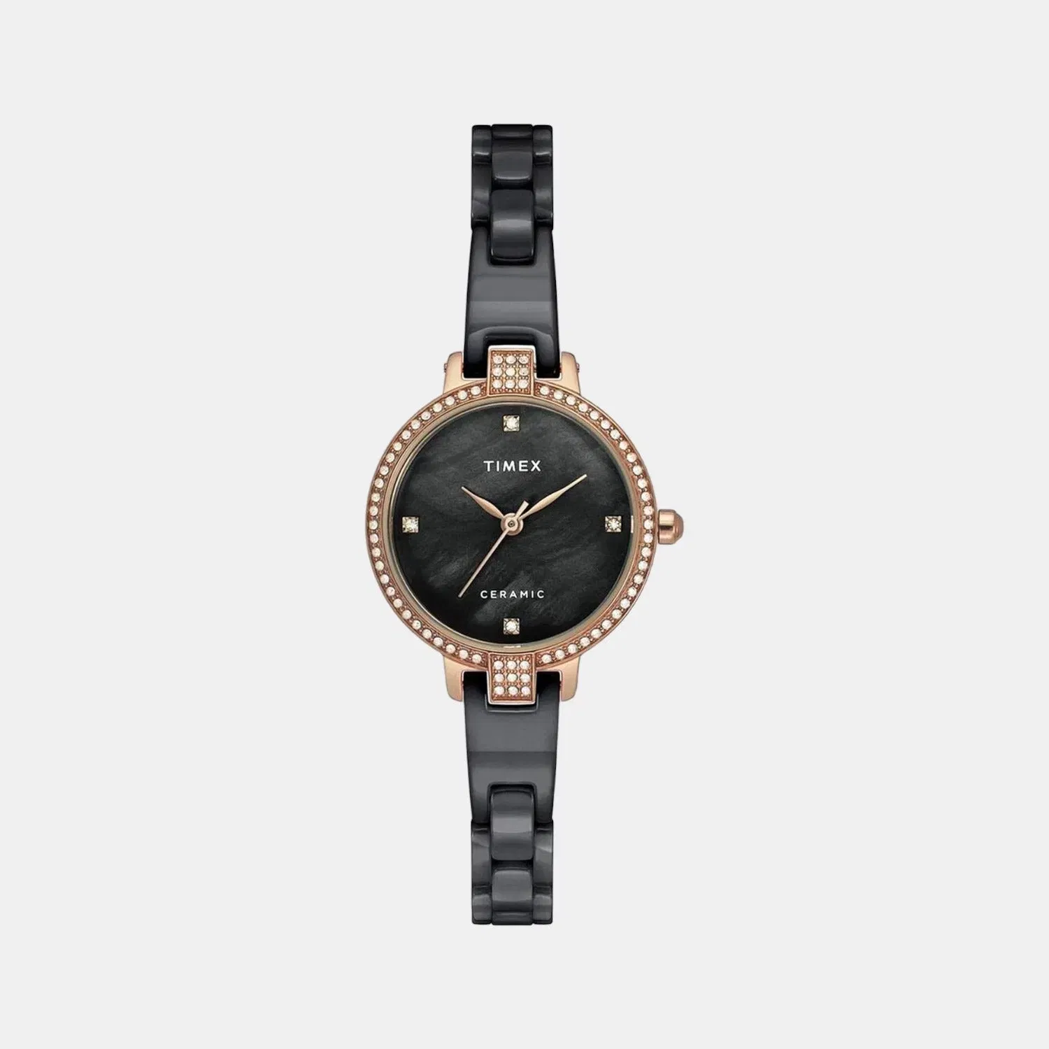 Timex Women Quartz Black Dial Analog Ceramic Watch Twel15703