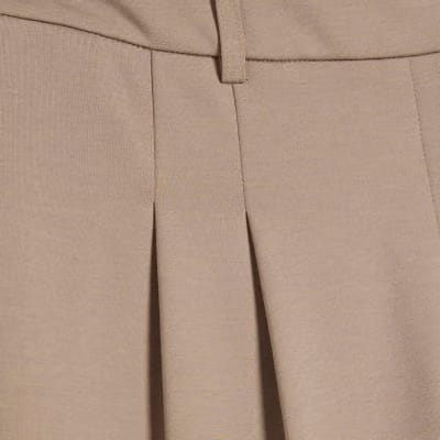 Cream Striped Wide Leg Trousers