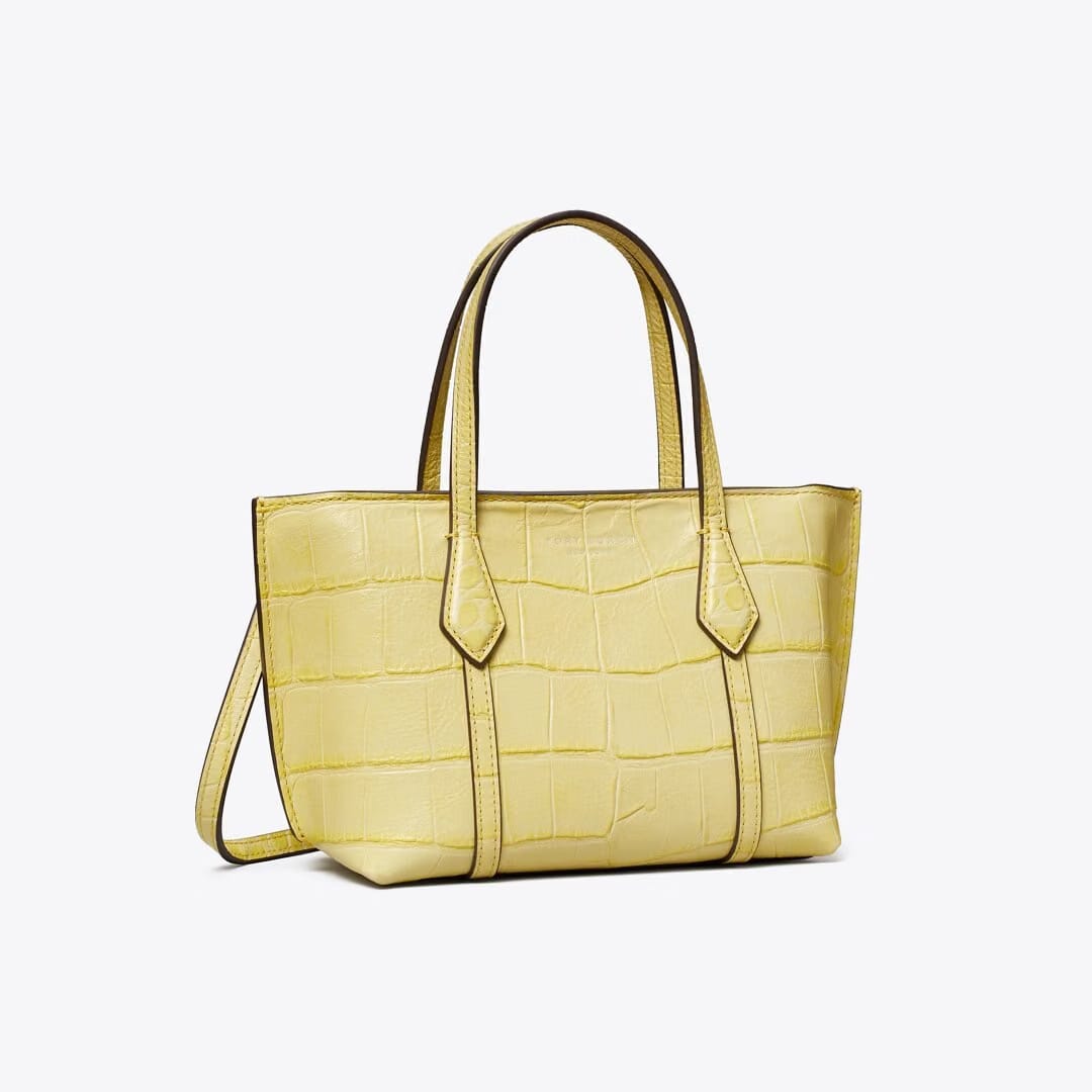 Tory Burch Mini Perry Embossed Tote Yellow Sky