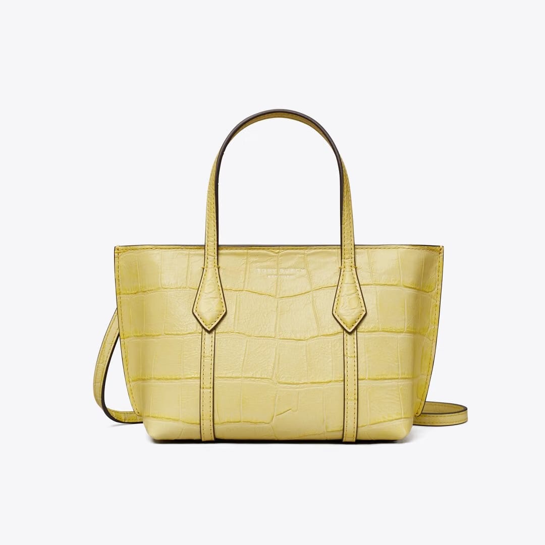 Tory Burch Mini Perry Embossed Tote Yellow Sky