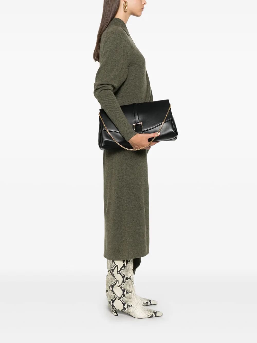 Gancini-buckle shoulder bag