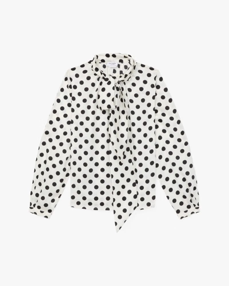 Breezy Dot Tie-neck Shirt