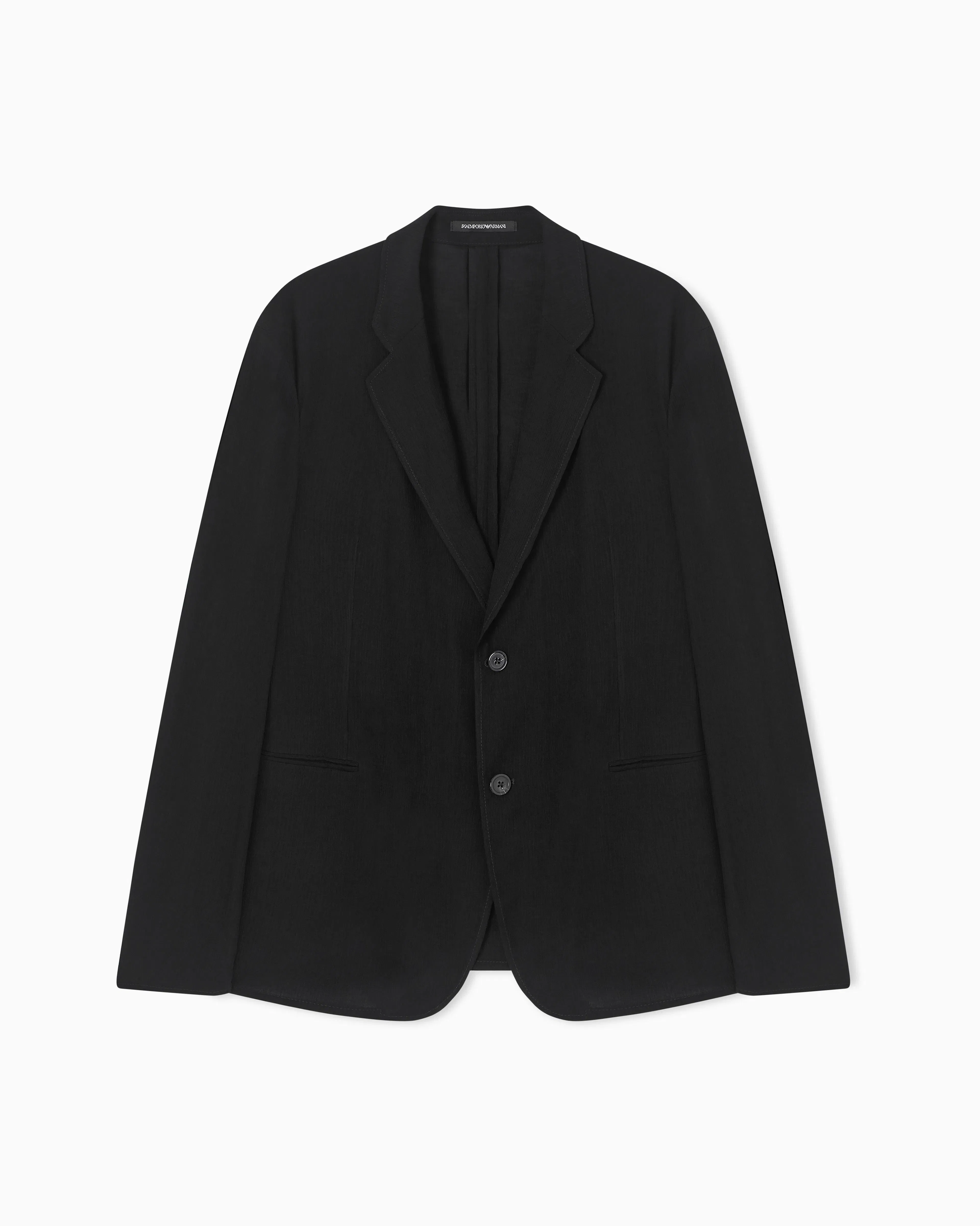 Emporio Armani Single-breasted jacket in 3D wrinkle-effect crêpe fabric