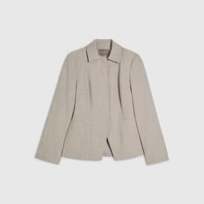 Beige Tailored Shacket