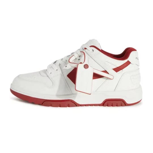 OFF-WHITE Out Of Office OOO Low Tops White Red Tag