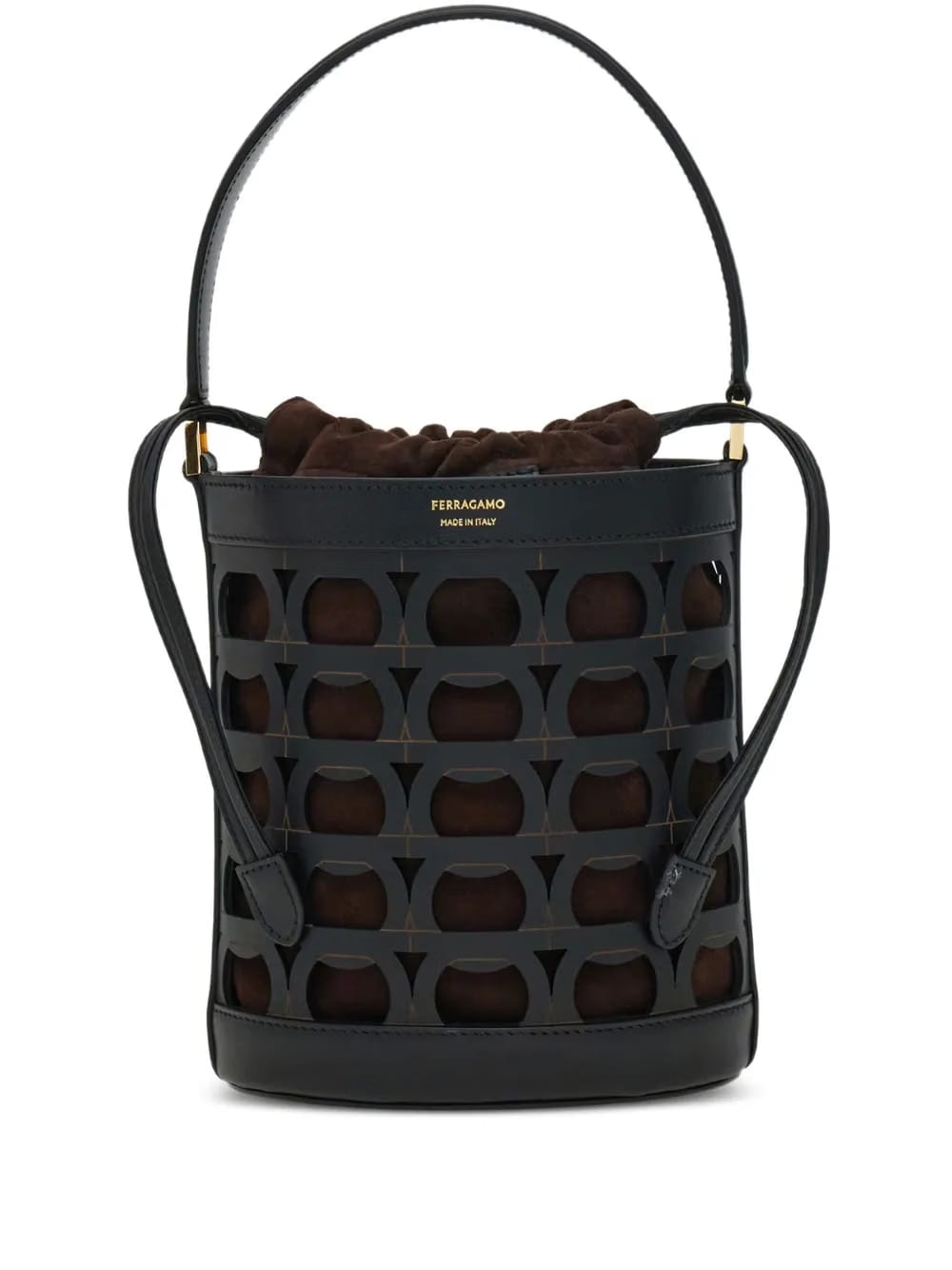 Gancini laser-cut bucket bag
