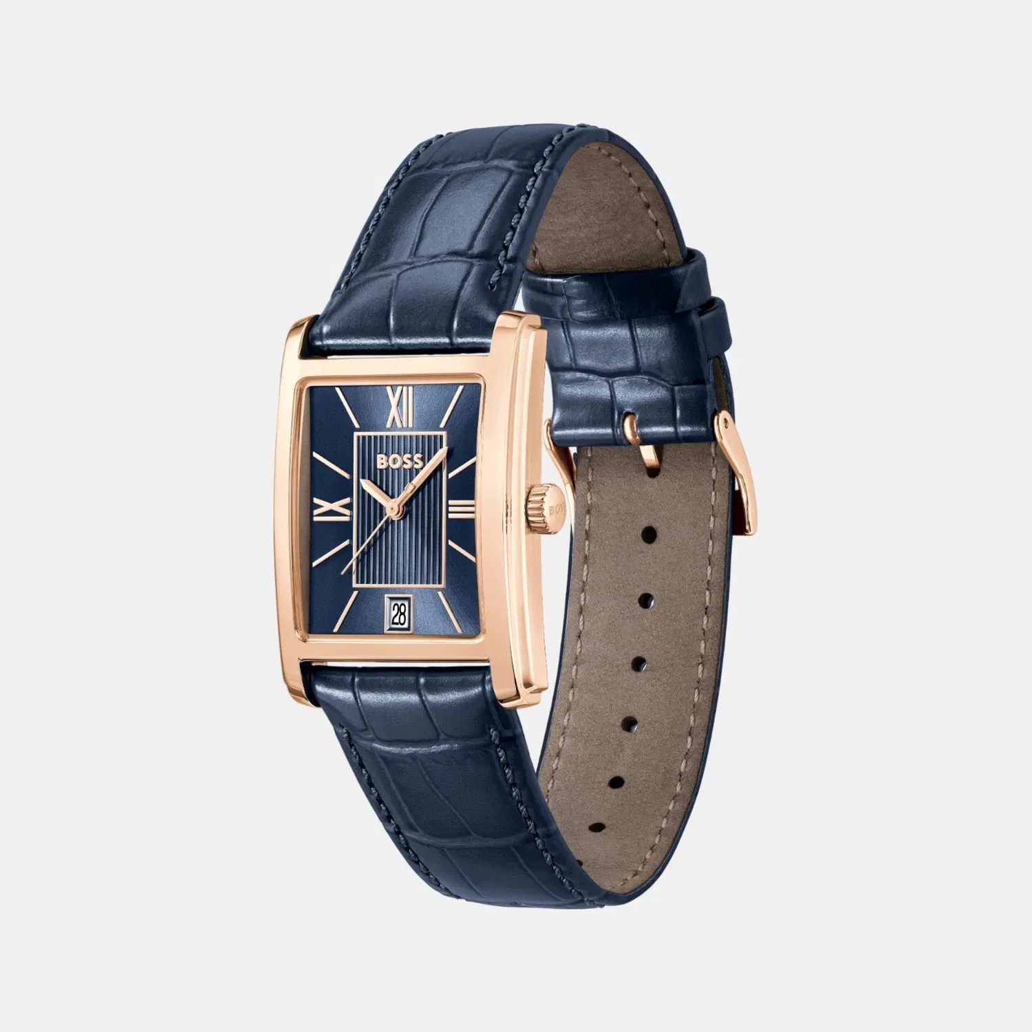 Boss Principle Dress Men Quartz Blue Dial Analog Leather Watch 1514281
