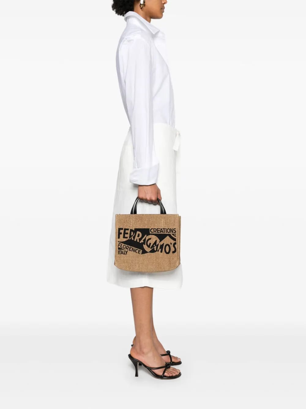 small logo-embroidered tote bag