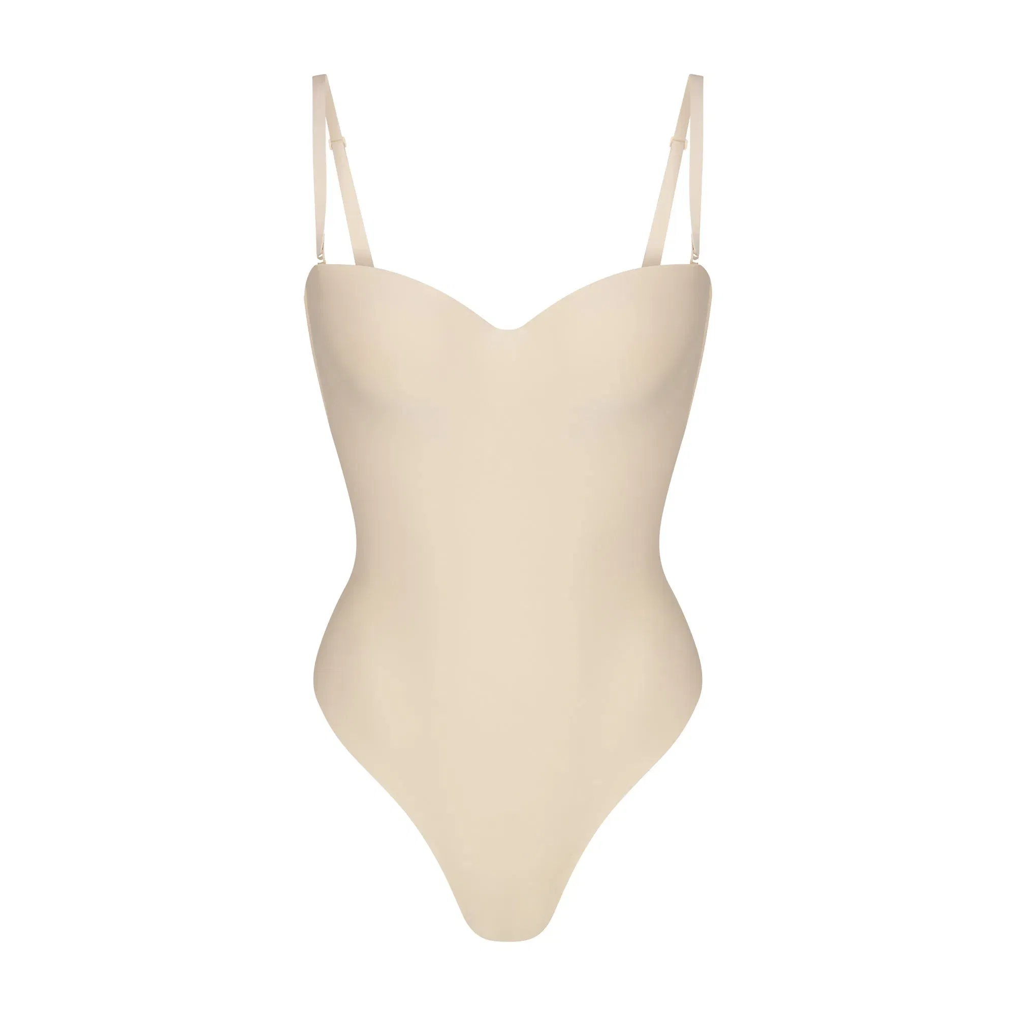 SKIMS BODY UNDERWIRE THONG BODYSUIT | SAND