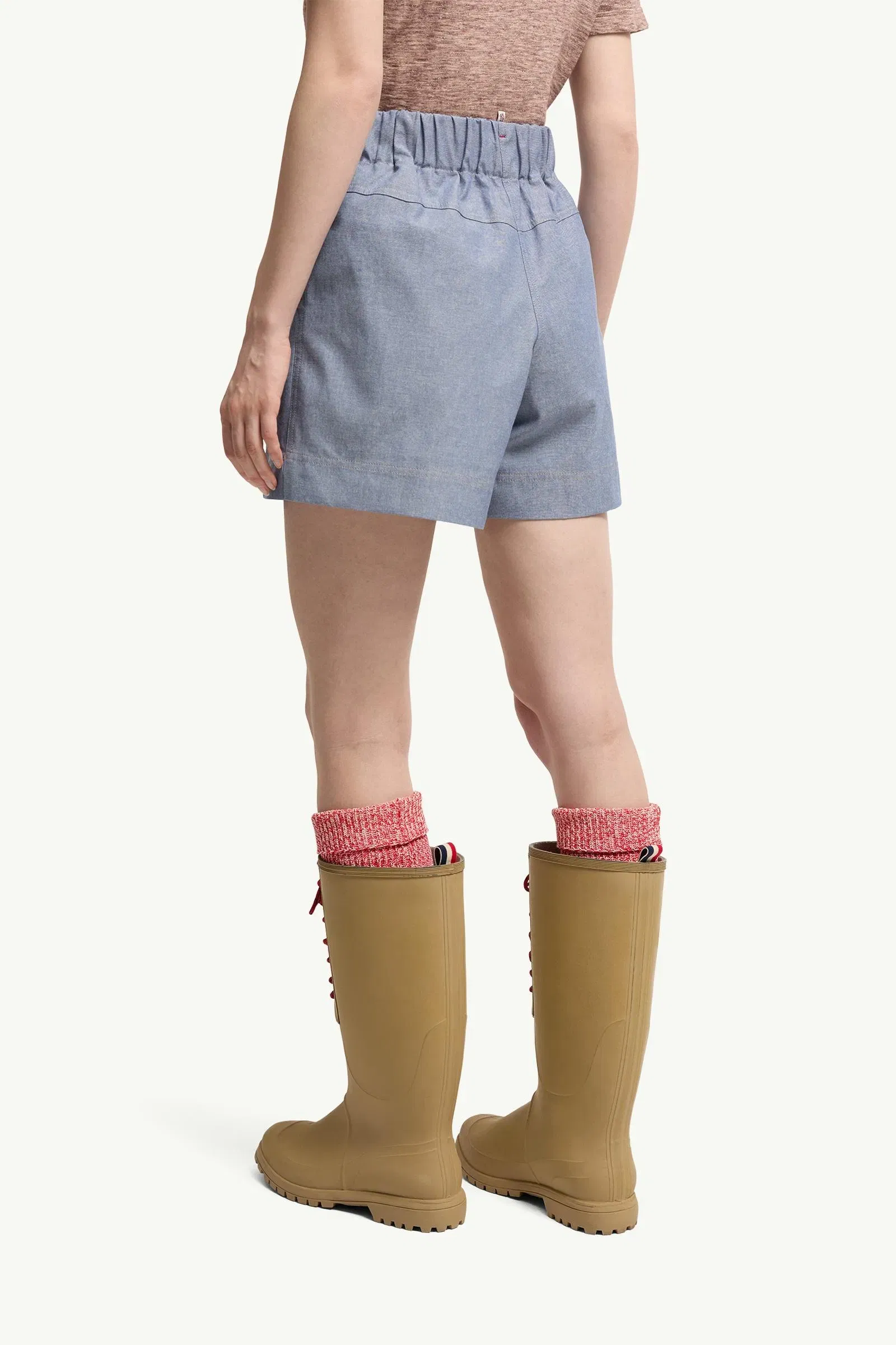 Moncler Chambray Shorts Powder Blue Powder Blue