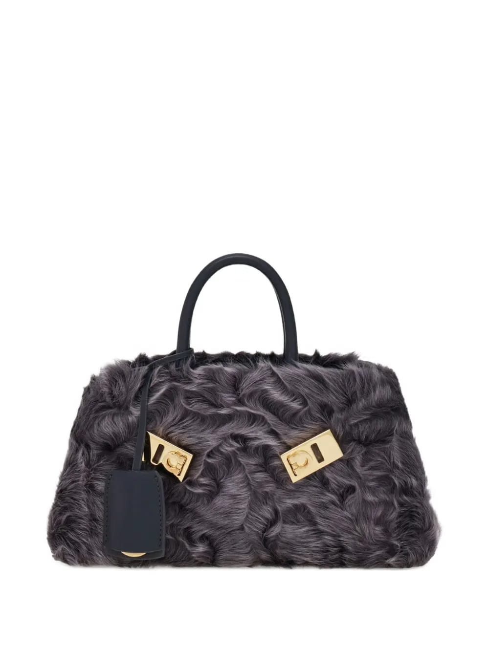mini Hug shearling-front cross body bag