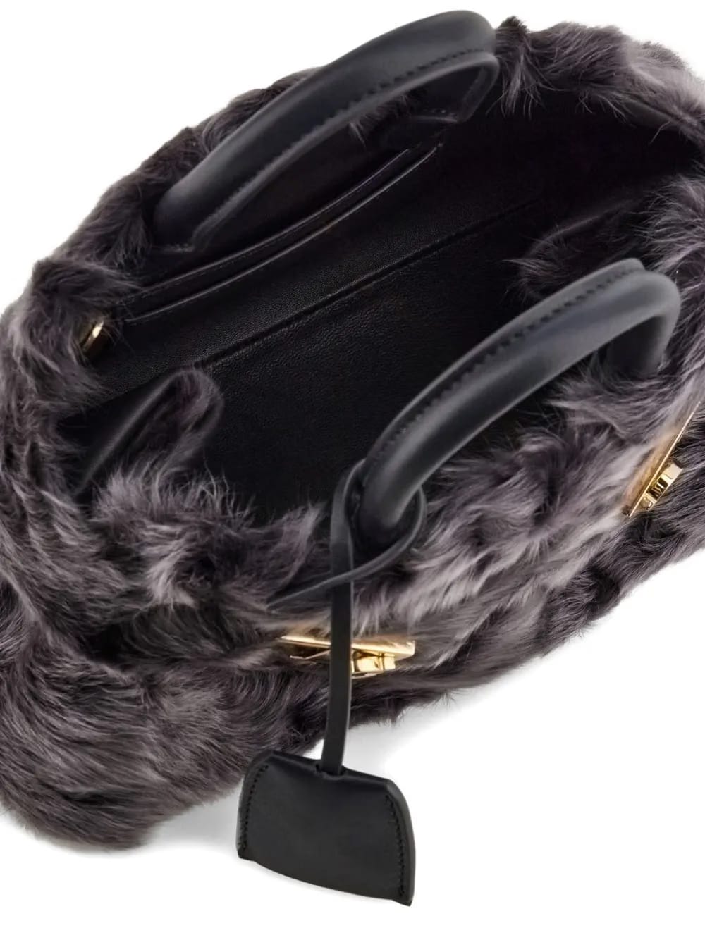 mini Hug shearling-front cross body bag