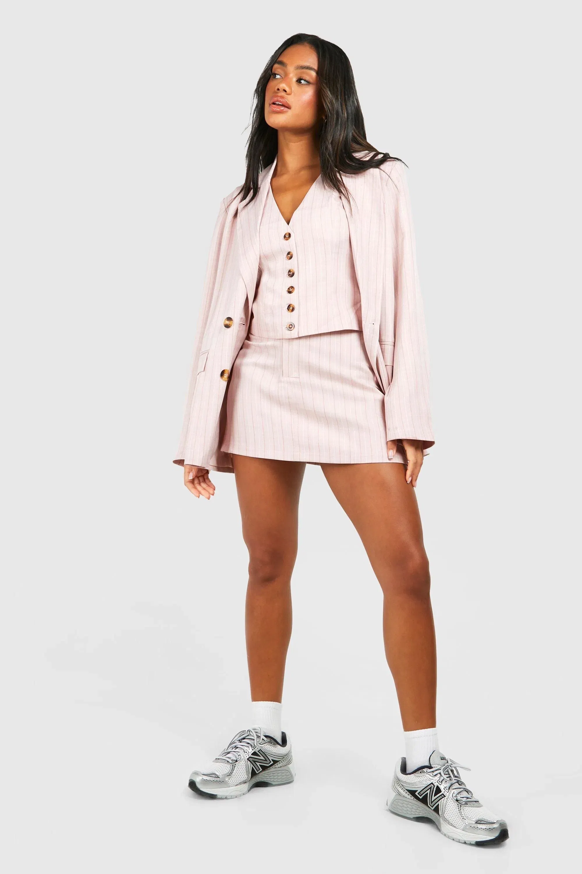 Tonal Stripe Micro Mini Skirt