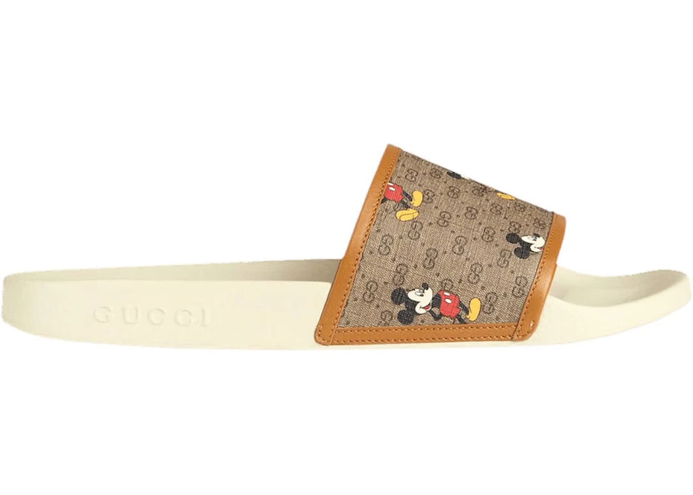 Gucci X Disney Gg Mickey Slides Beige