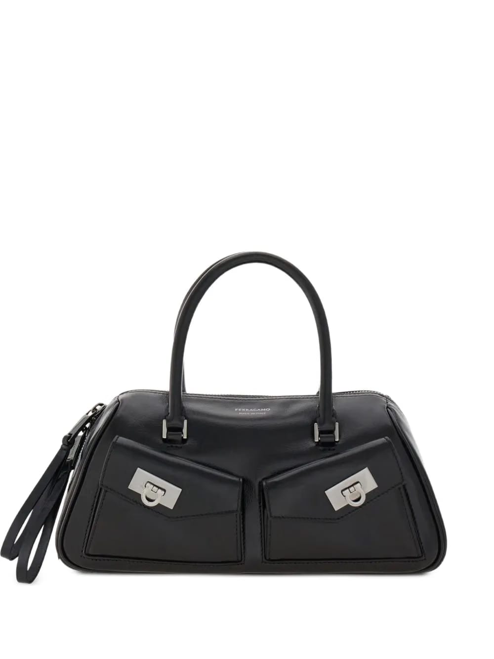 Multipocket leather tote bag