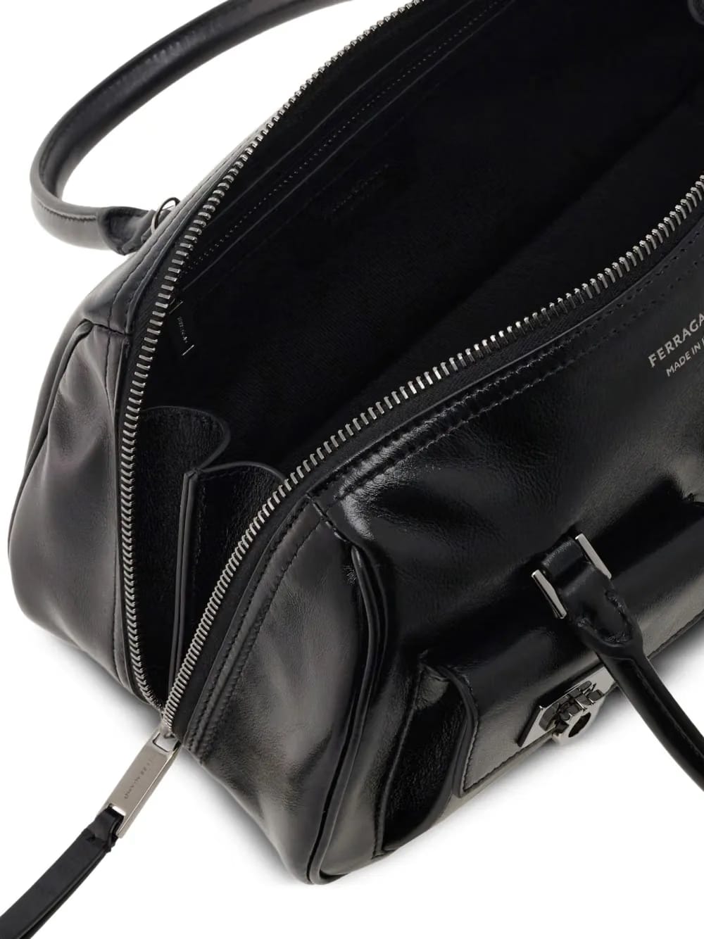 Multipocket leather tote bag
