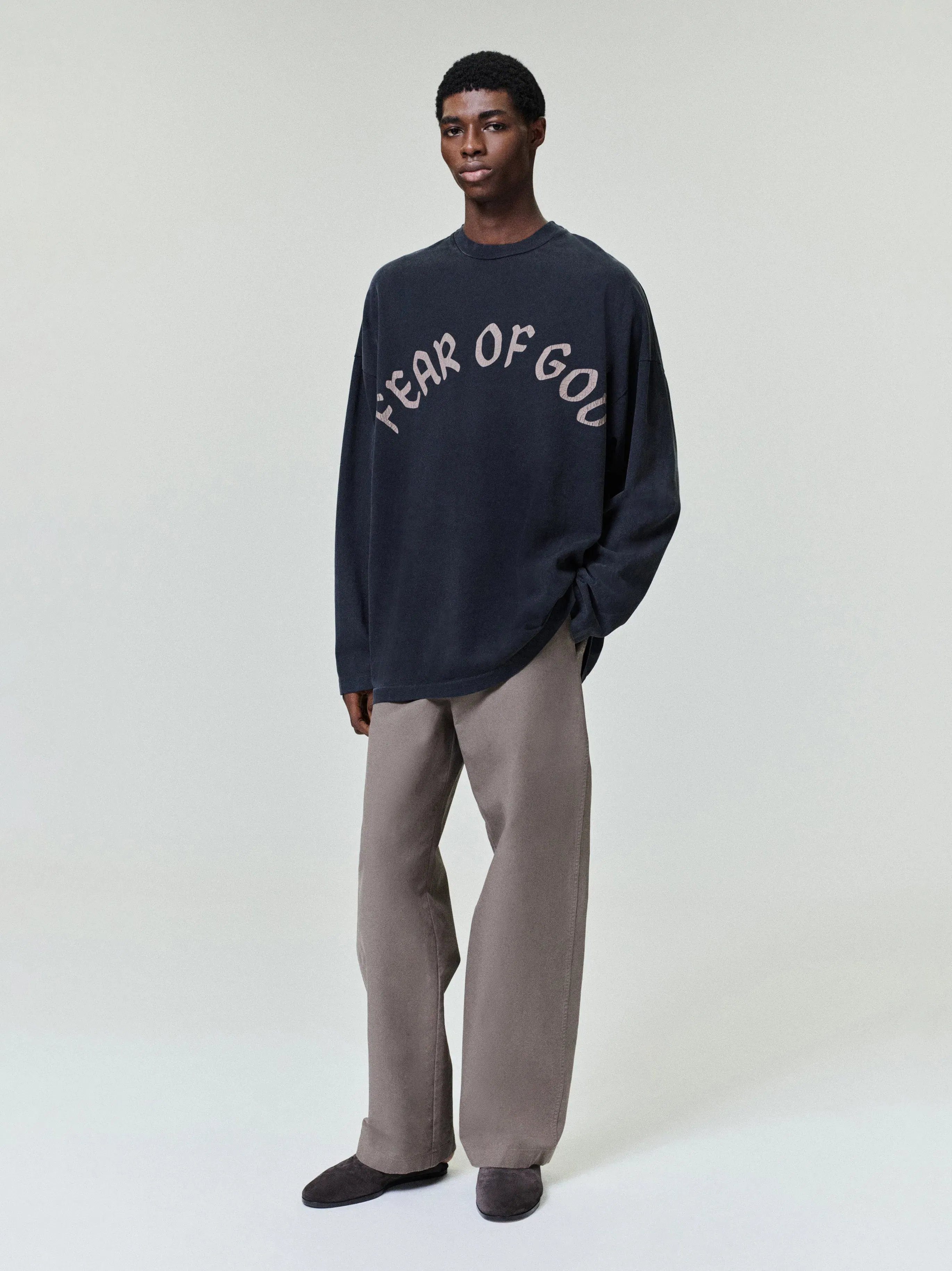 Essentials Fear Of God, F Of G Long Sleeve Tee Black