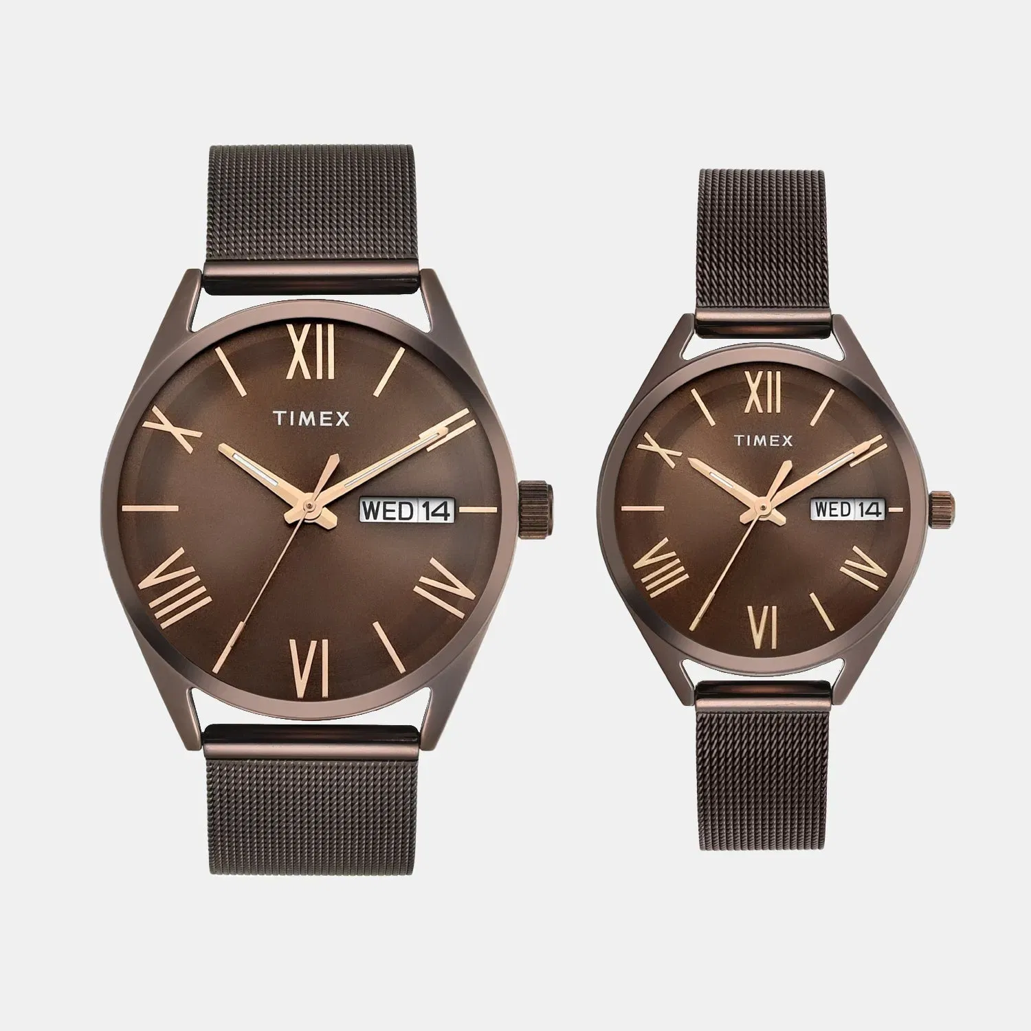 Timex Trendline Couple Quartz Dial Analog Stainless Steel Watch Tw00Pr353