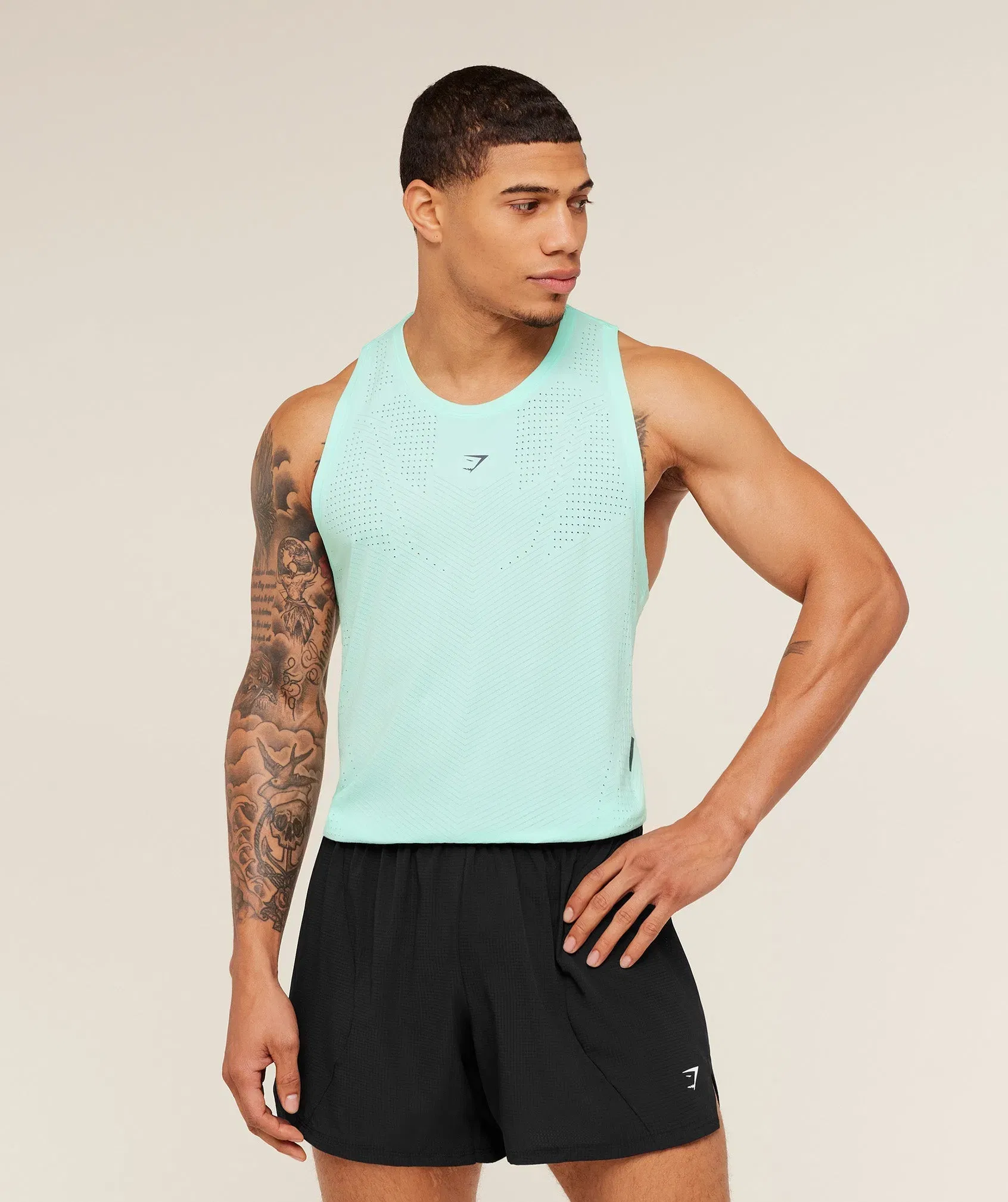 Gymshark Seamless Running Tank - Pop Turquoise