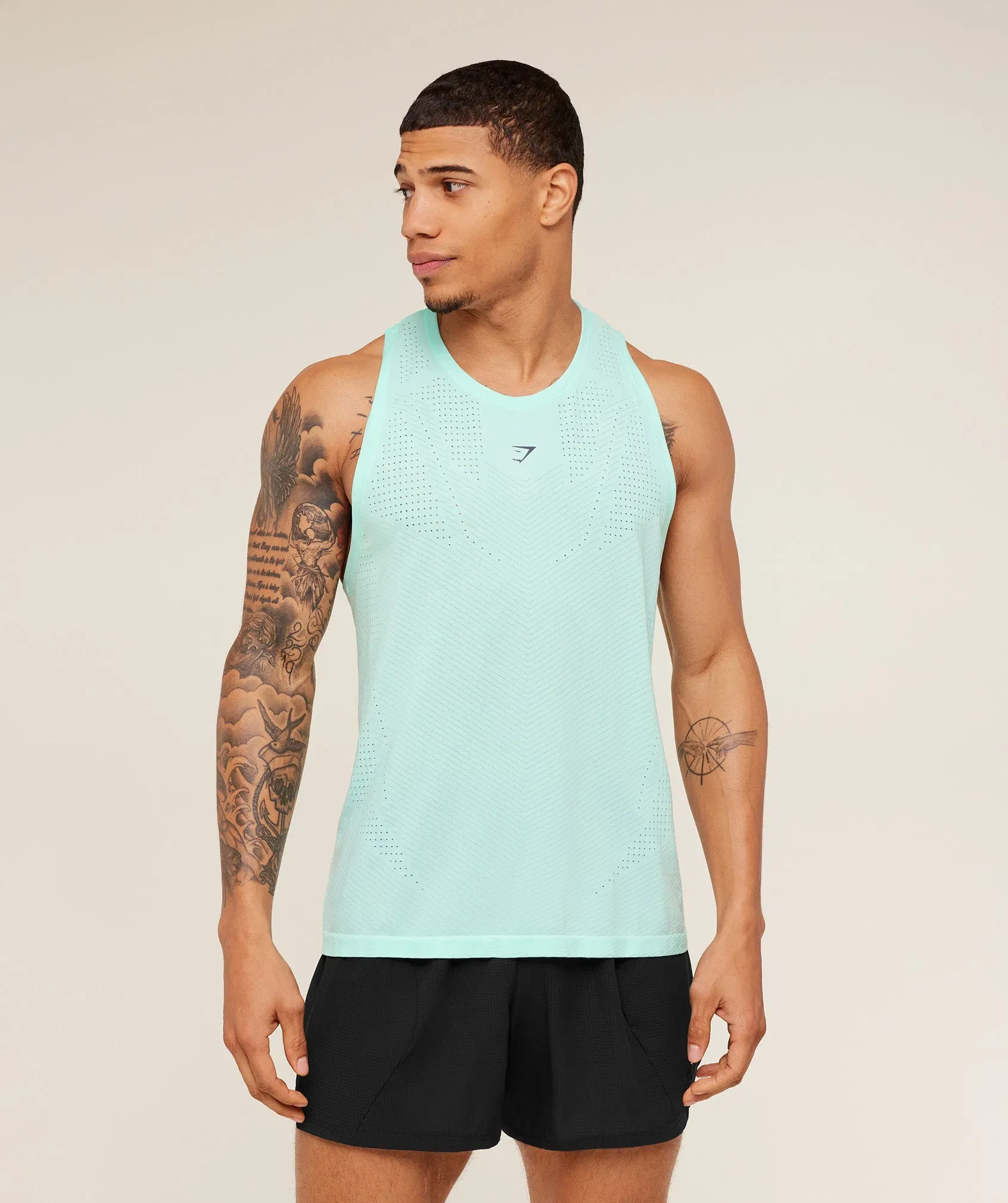 Gymshark Seamless Running Tank - Pop Turquoise