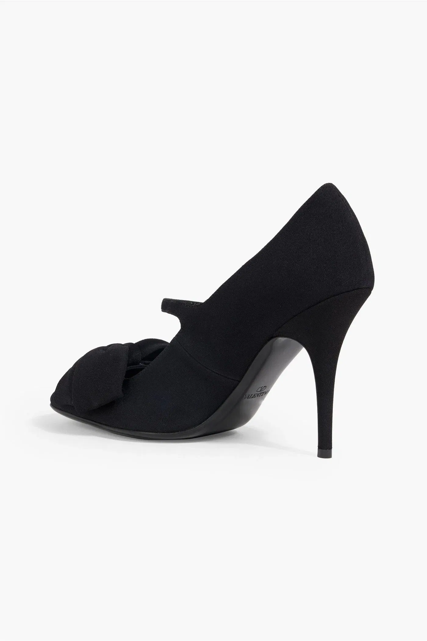 Valentino Garavani Bowjane 100 Crepe Mary Jane Pumps Black Women's