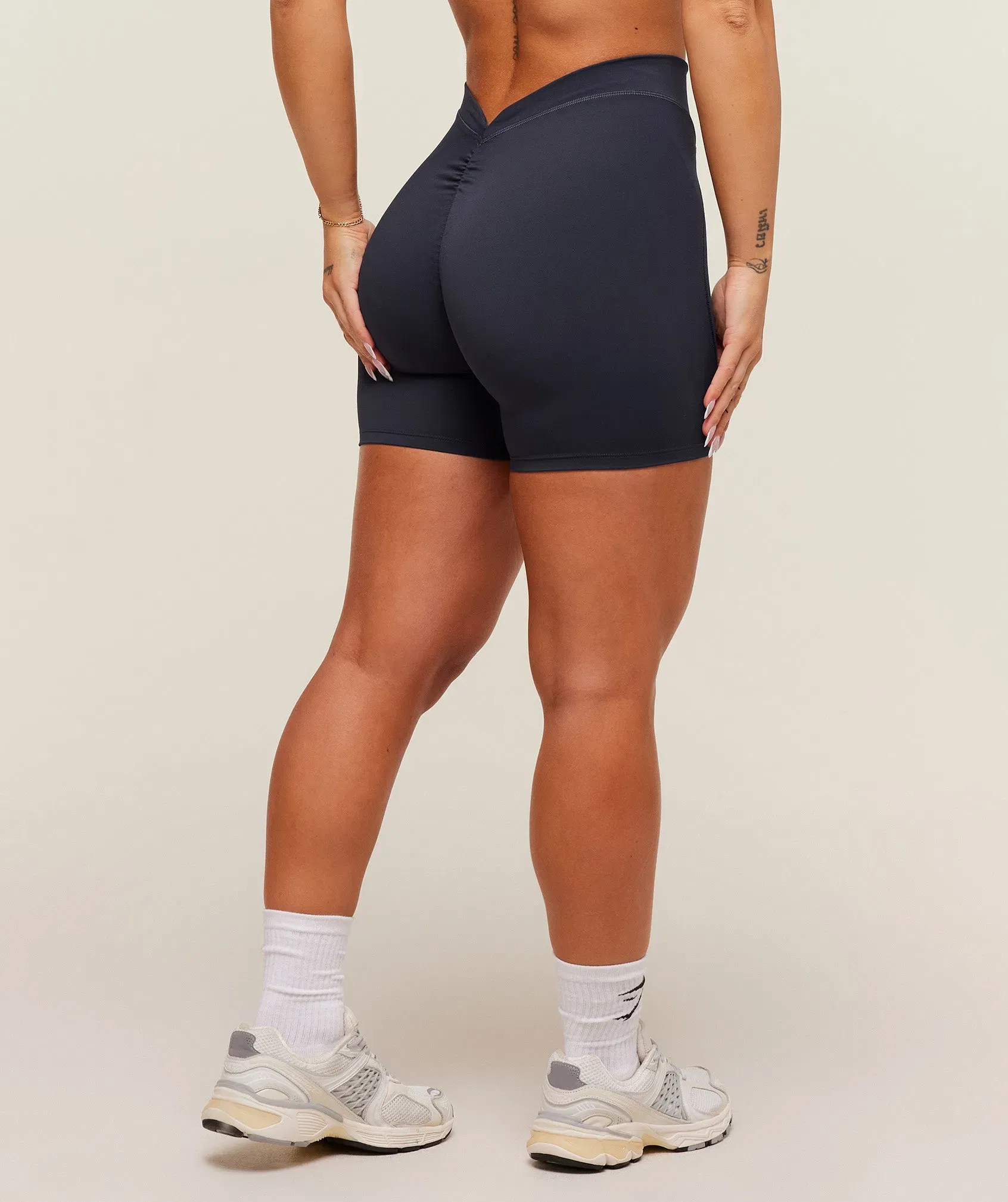Women's Gymshark Lifting Dipped Waistband Shorts Heavy Blue