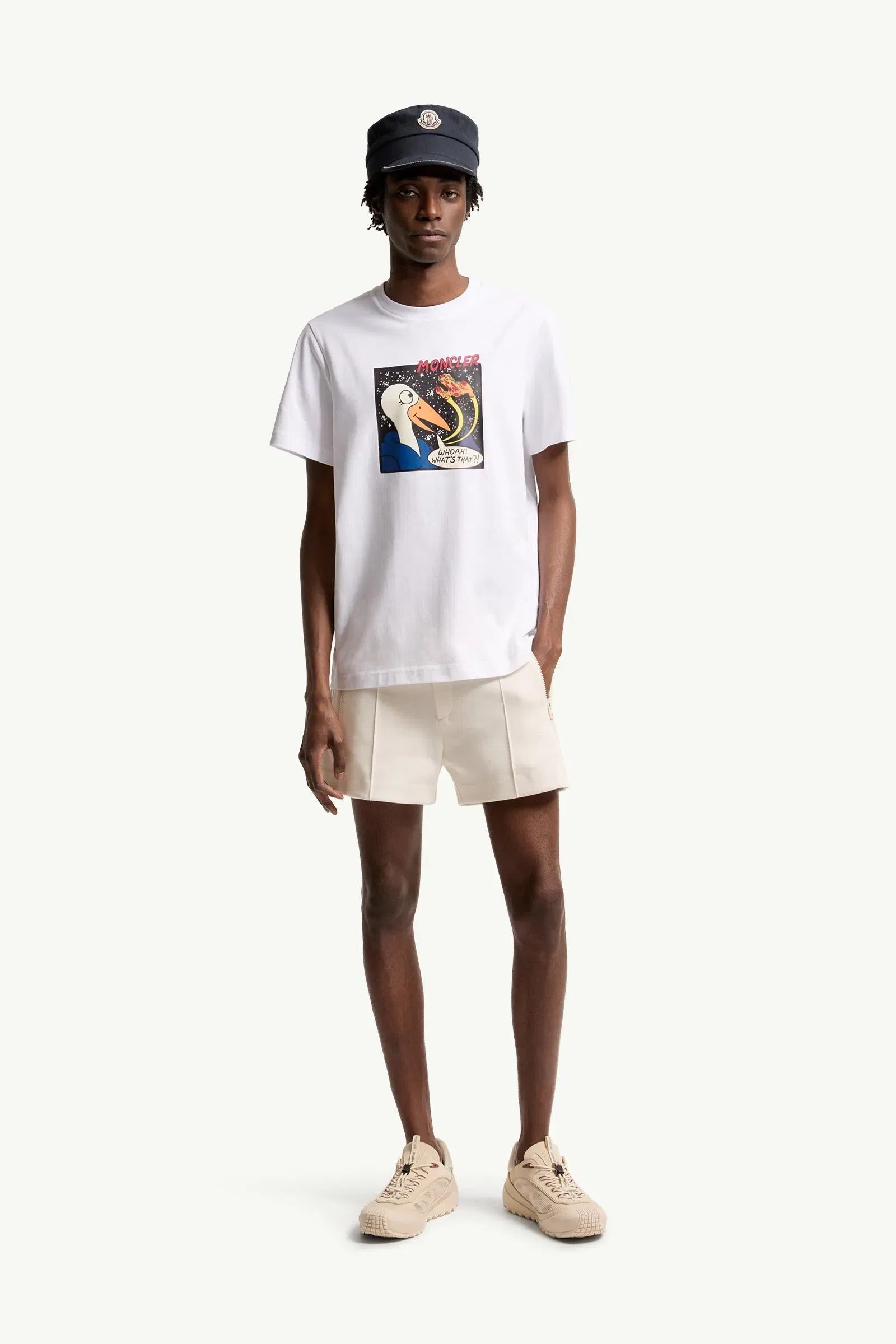 Moncler Space Monduck Cotton T-Shirt White White