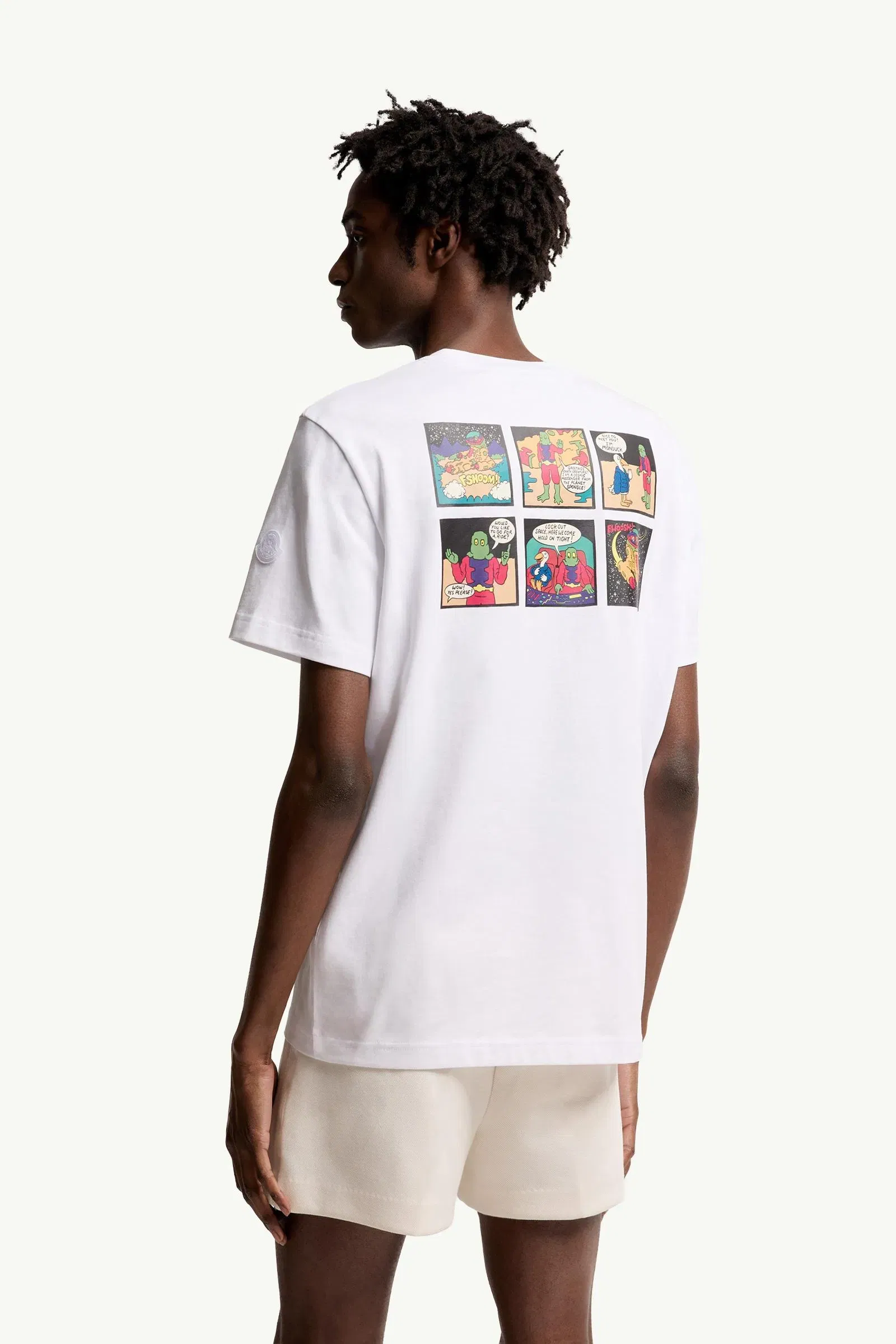 Moncler Space Monduck Cotton T-Shirt White White