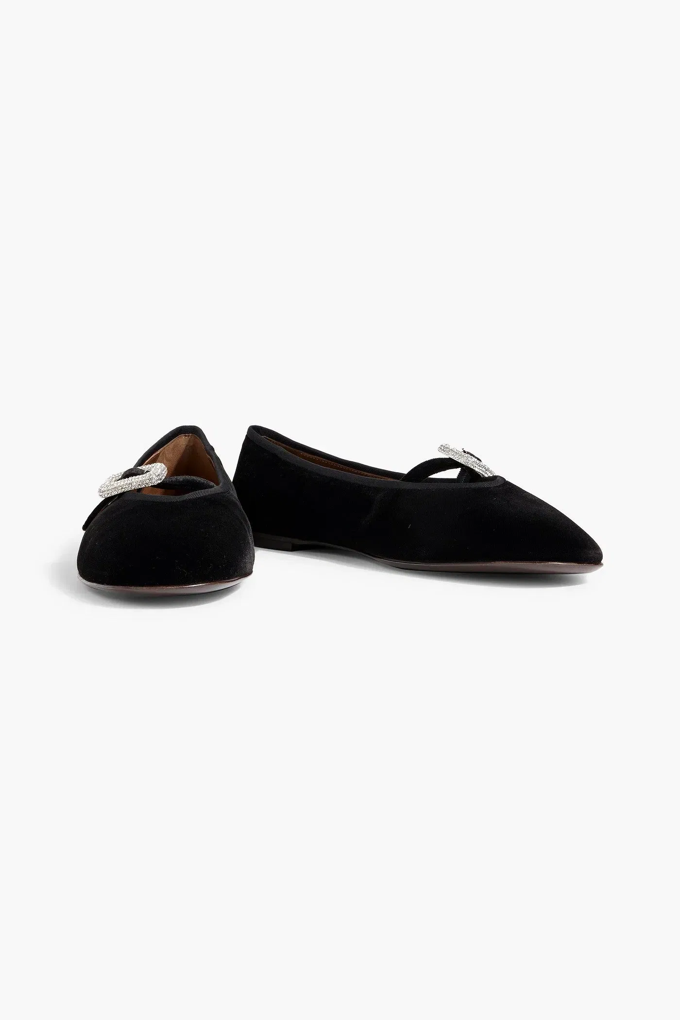 Giuseppe Zanotti Georgia Buckle Velvet Mary Jane Flats Black Women's