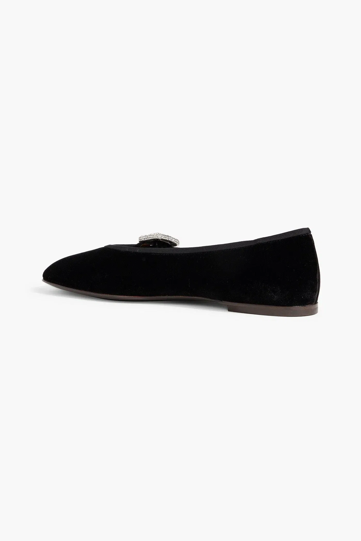 Giuseppe Zanotti Georgia Buckle Velvet Mary Jane Flats Black Women's