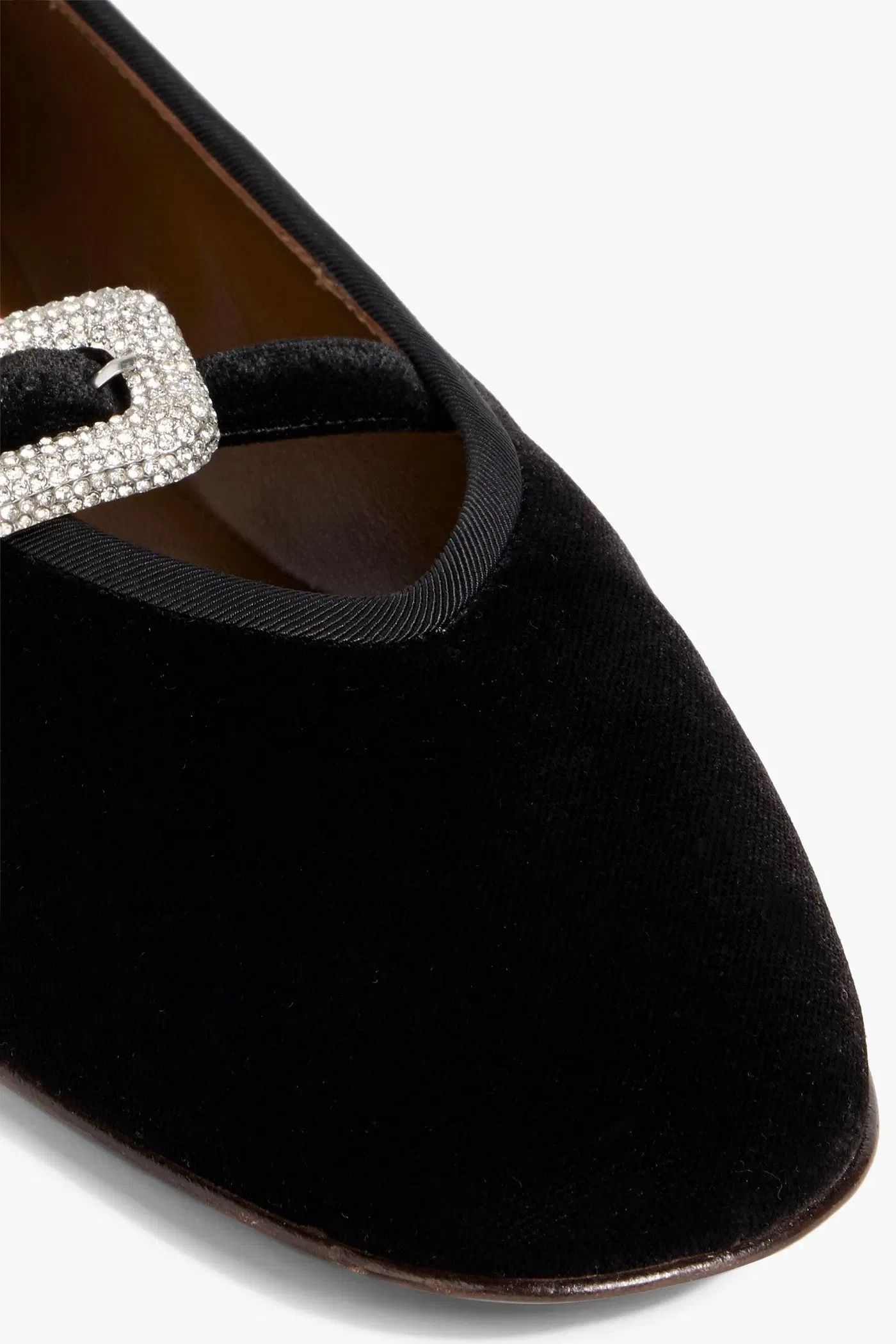 Giuseppe Zanotti Georgia Buckle Velvet Mary Jane Flats Black Women's
