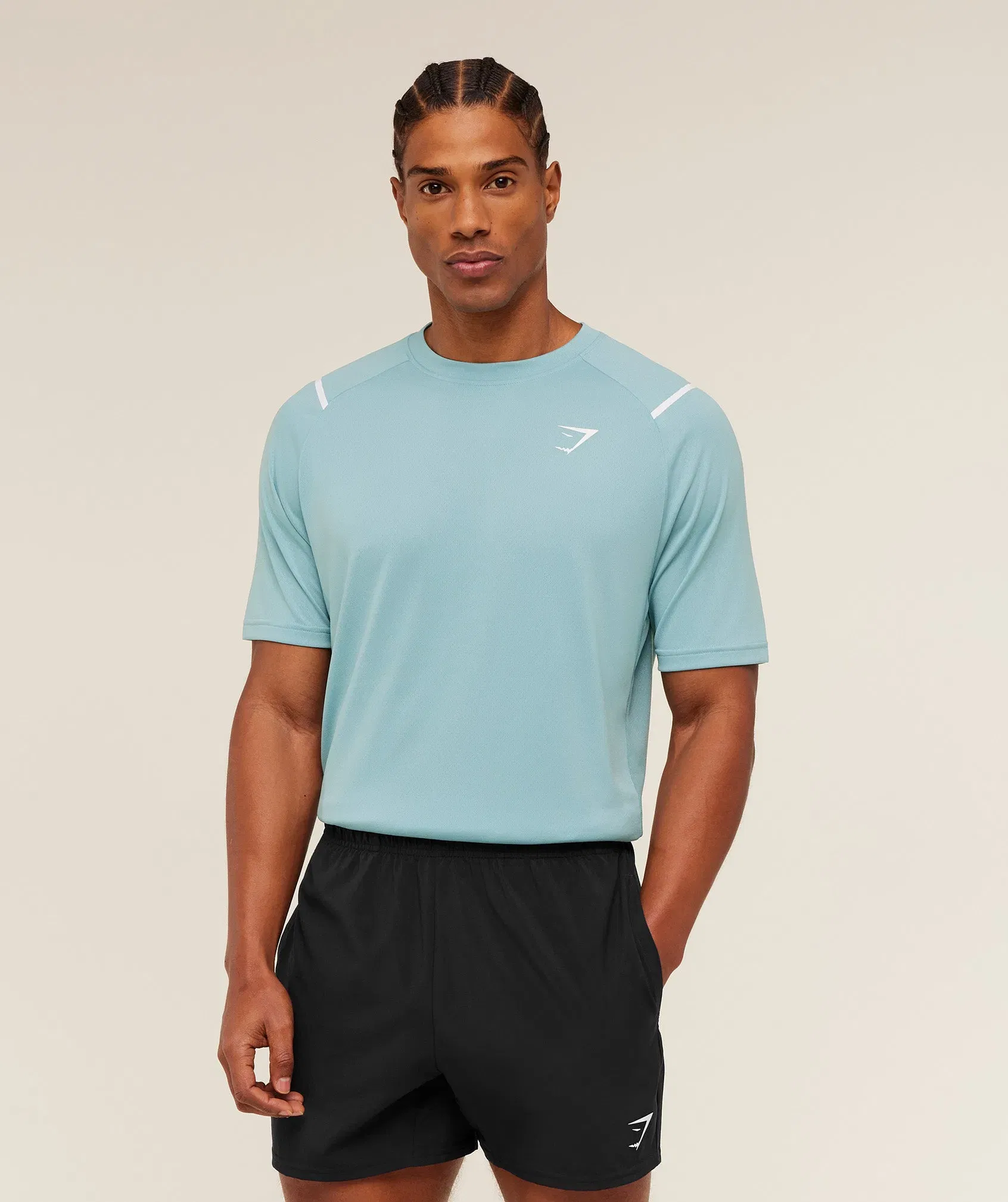Gymshark Arrival Contrast T-Shirt - Flow Blue / Storm Blue