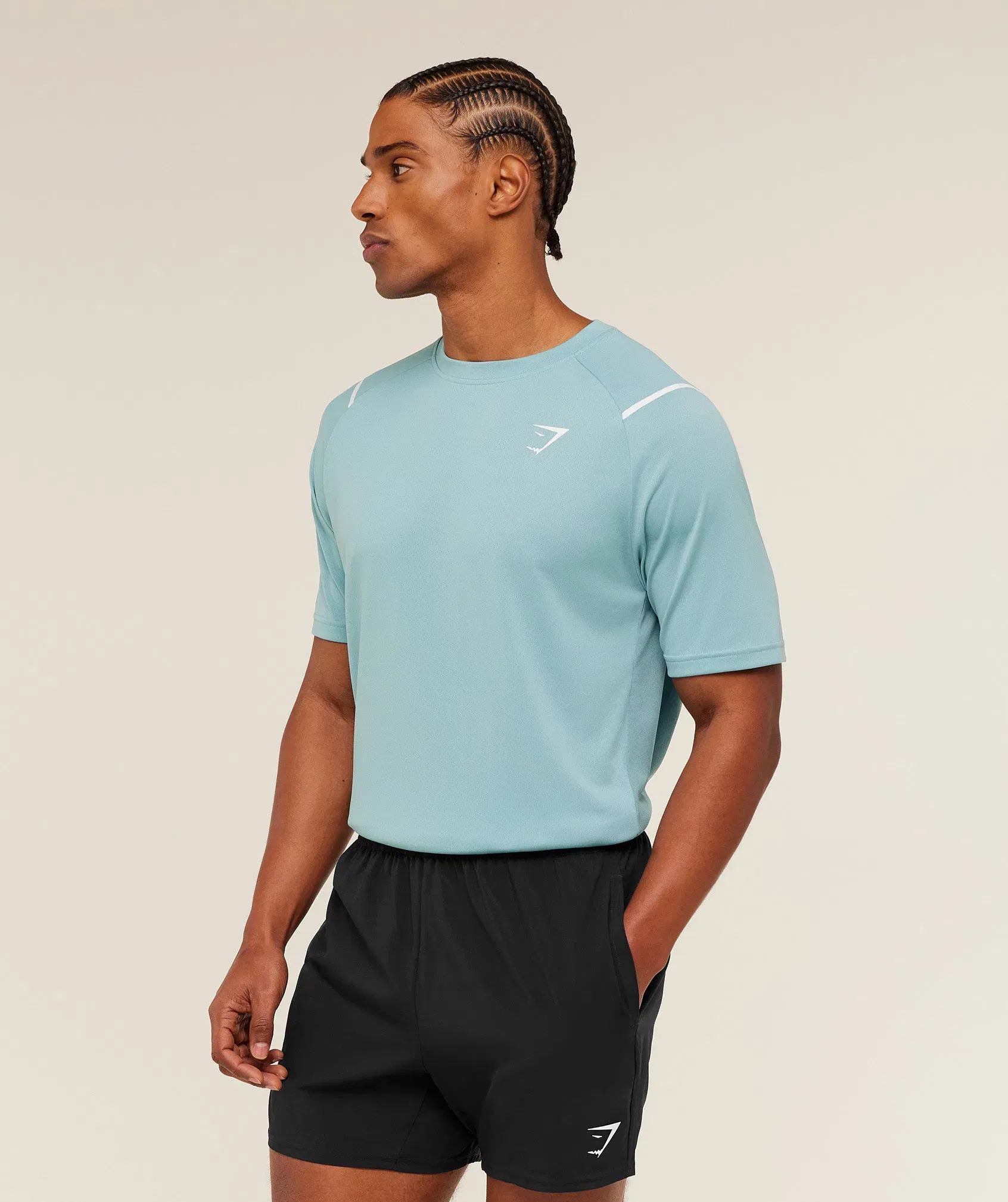 Gymshark Arrival Contrast T-Shirt - Flow Blue / Storm Blue