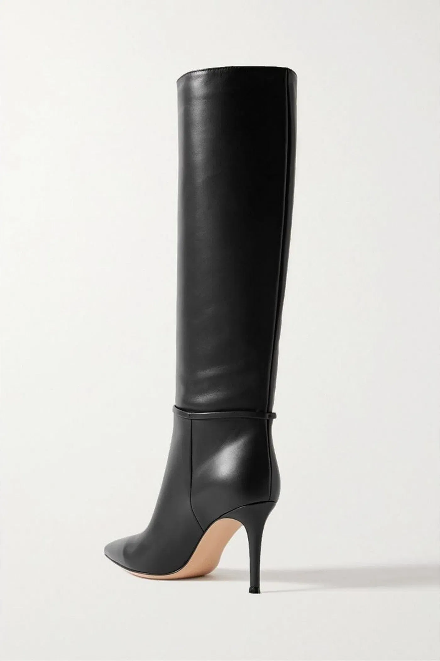 Gianvito Rossi Glove 85 Embellished Leather Knee Boots Black Women's