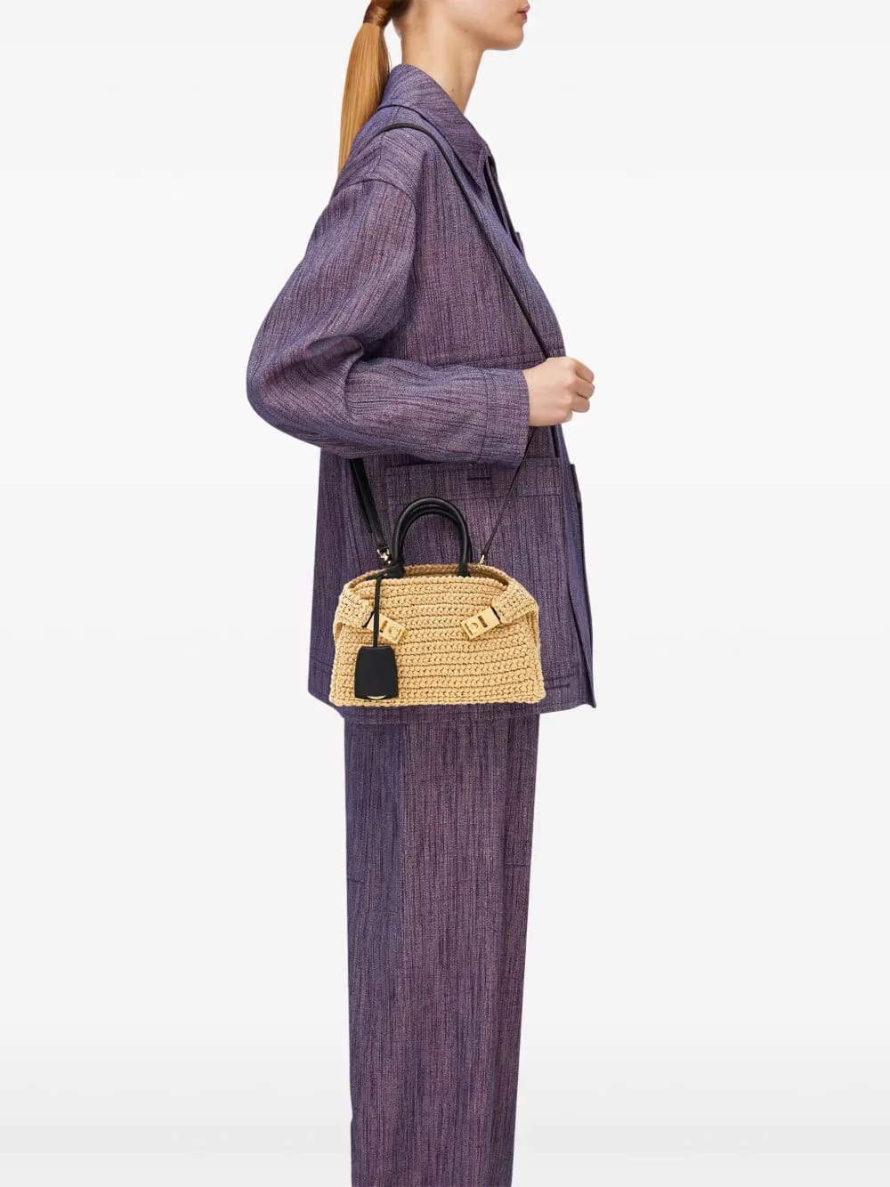 Hug raffia mini bag