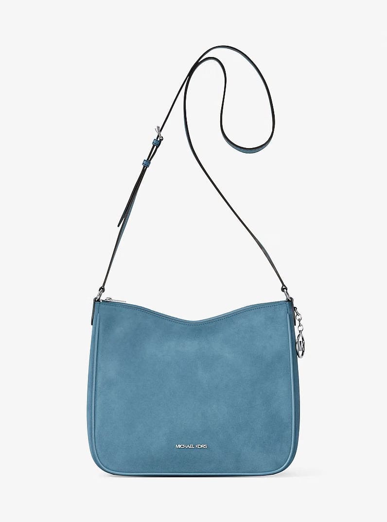 Michael Kors Nayla Medium Suede Messenger Bag Denim