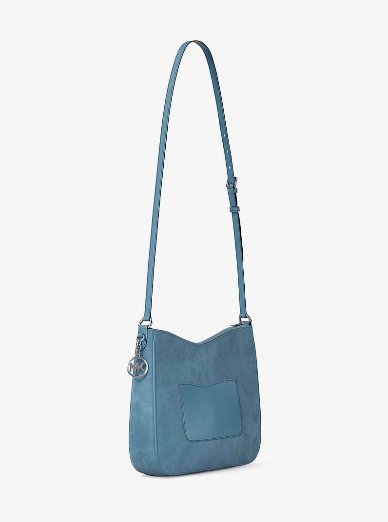 Michael Kors Nayla Medium Suede Messenger Bag Denim