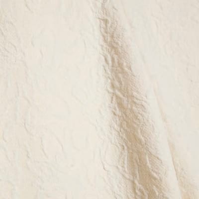 Cream Jacquard Texture Wide Leg Trousers