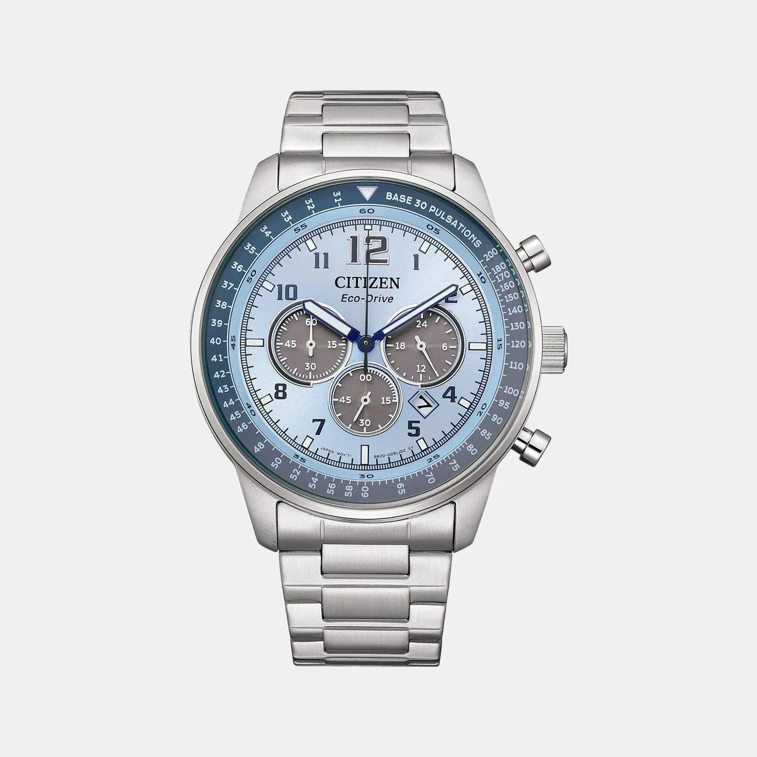 Citizen Eco-Drive Men Quartz Blue Dial Chronograph Stainless Steel Ca4500-83M
