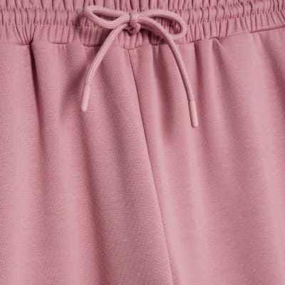 Pink Premium Drawstring Wide Leg Joggers