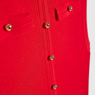 Red Pointelle Maxi Dress