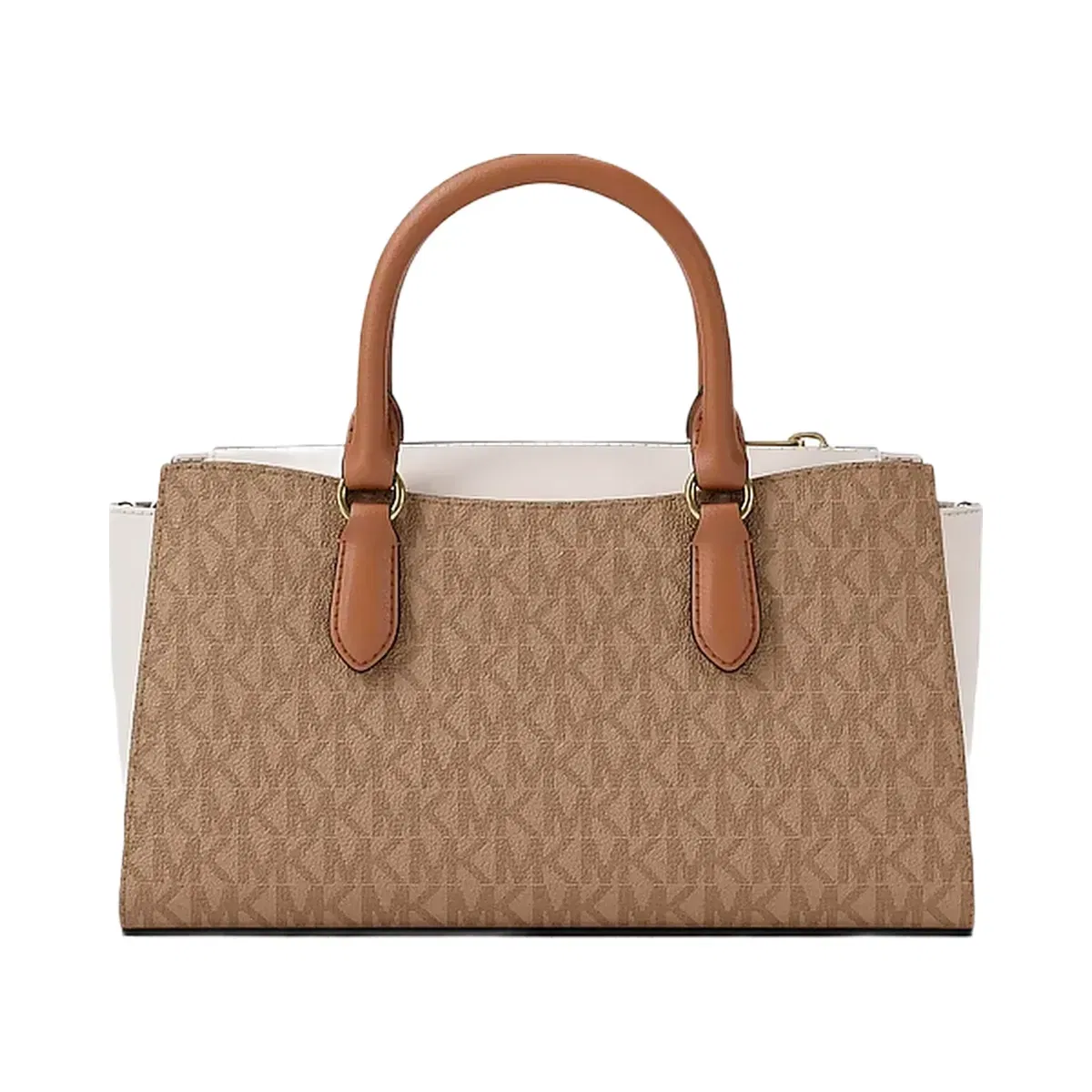Michael Kors Arden Small Color-Block Signature Logo Messenger Bag Camel Mlt