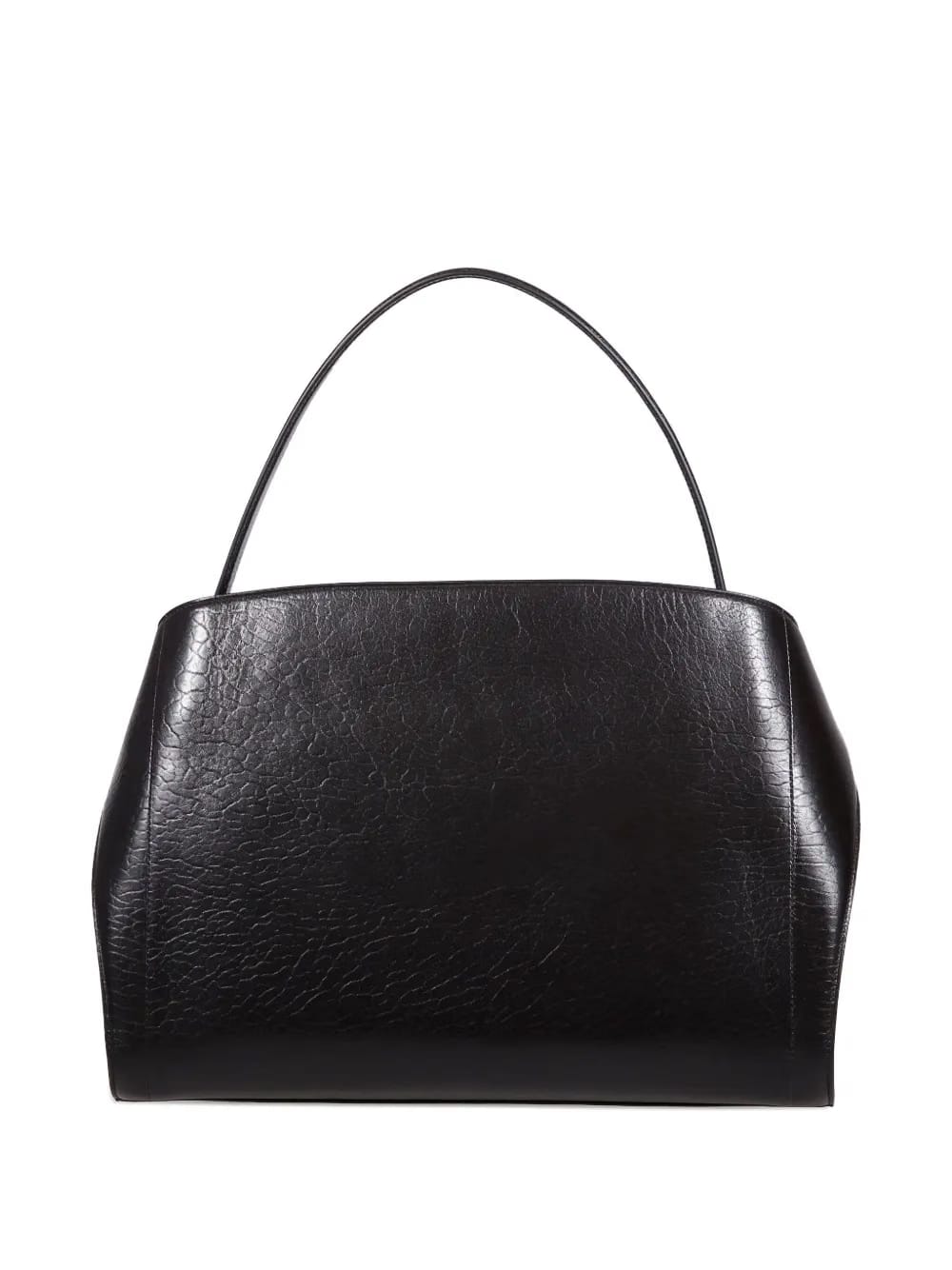 buckled leather shoulder bag